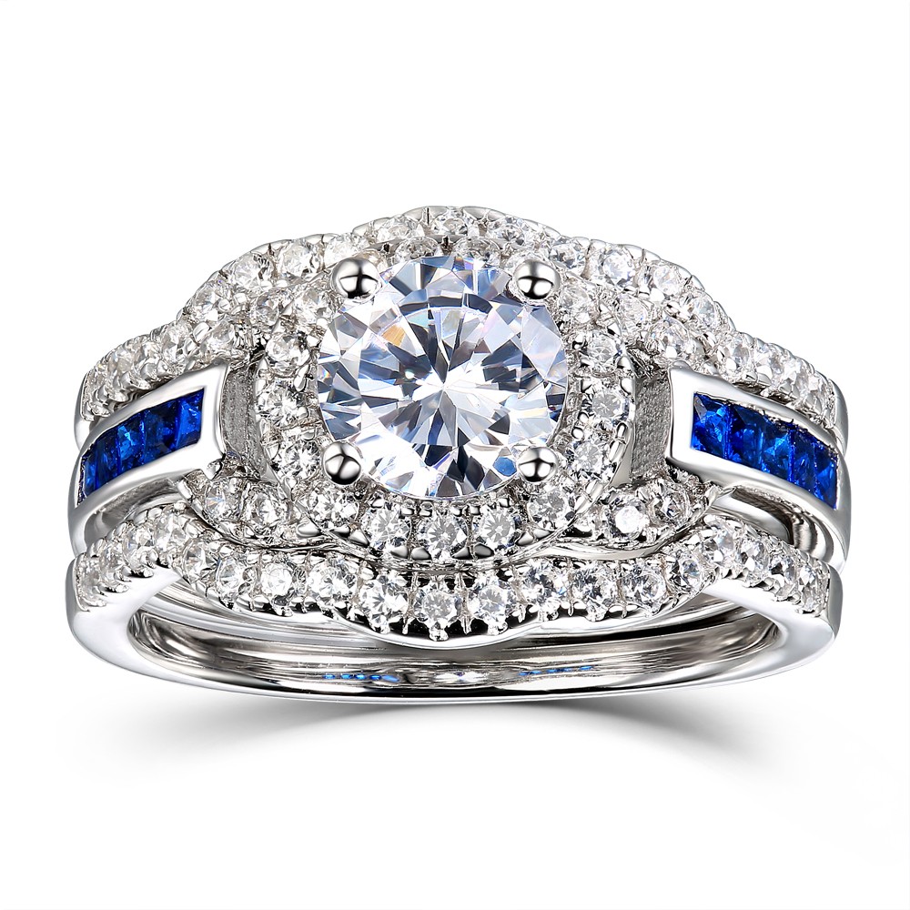 Details about   Women Sapphire Wedding Ring Size 6-10 White Silver Round Cut Fashion Rings