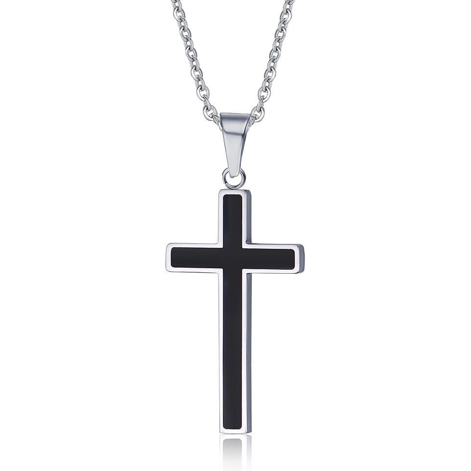 Black Cross Titanium Necklace