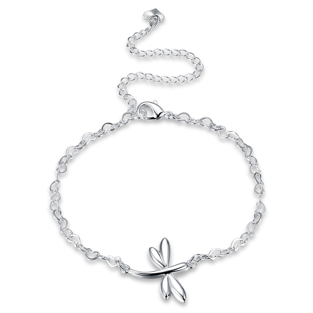 Cute Silver Dragonfly Shape Titanium Anklets