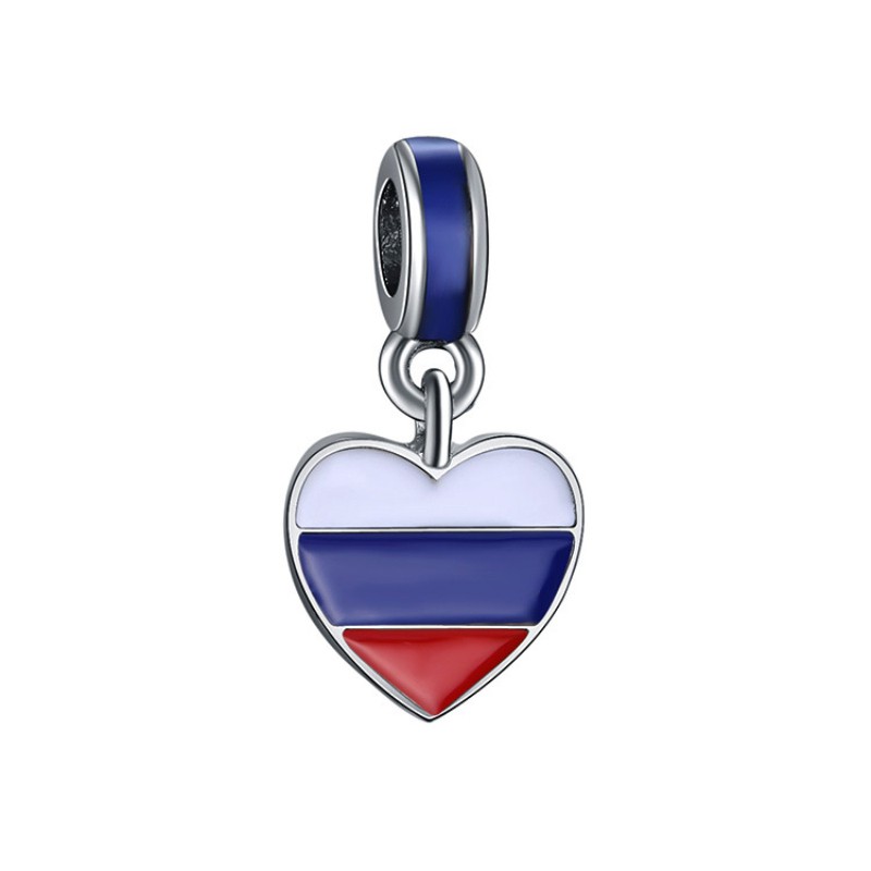 Russian Flag Charm Sterling Silver
