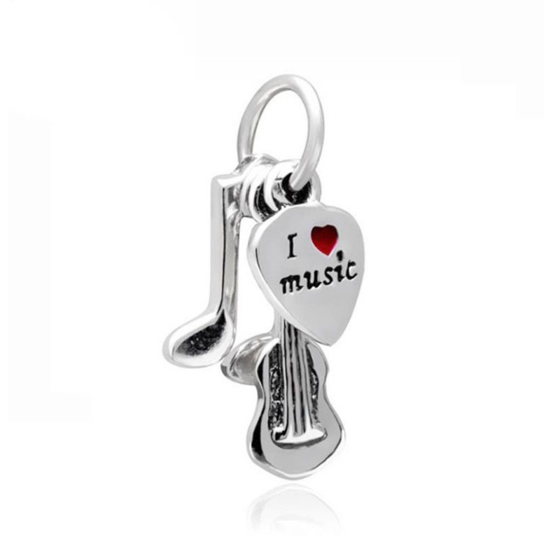 I Love Music Charm Sterling Silver