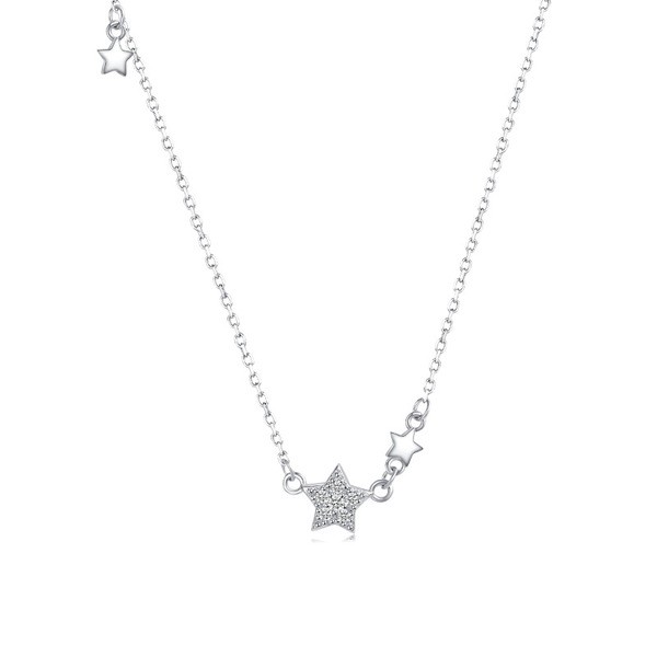 Cute 925 Sterling Silver Star Necklace
