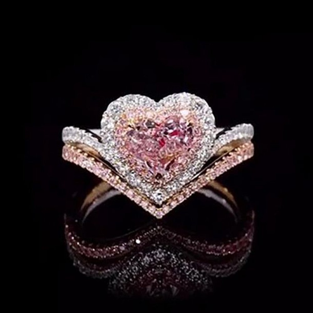 Pink sapphire bridal set top