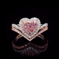 Heart Cut Pink Sapphire Rose Gold 925 Sterling Silver Halo Bridal Sets