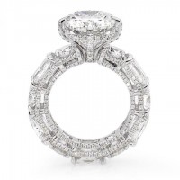Radiant Cut White Sapphire 925 Sterling Silver Engagement Ring