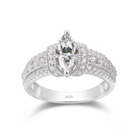 Marquise Cut White Sapphire 925 Sterling Silver Engagement Ring
