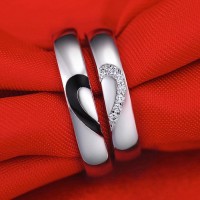 Unique Design 925 Sterling Silver Promise Ring For Couple
