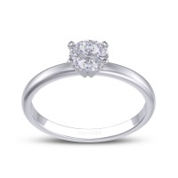 1.5 CT Classic Round Cut Moissanite Sterling Silver Solitaire Engagement Ring