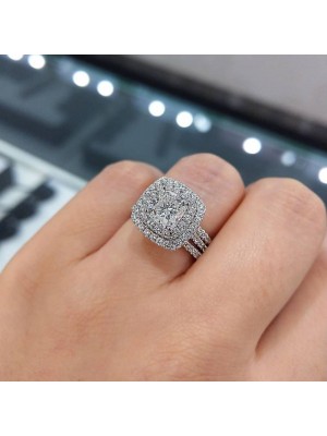 Double halo hotsell cushion cut