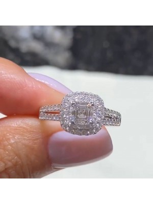Asscher cut online white sapphire