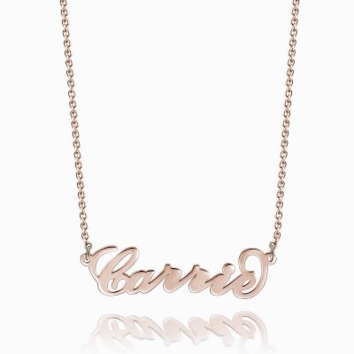 Rose Gold "Carrie" Style S925 Silver Name Necklace