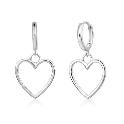 Heart Sterling Silver Drop Earrings