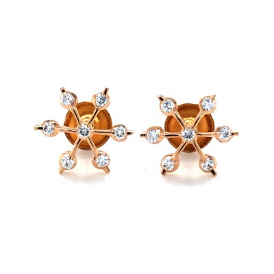 Round Cut White Sapphire 925 Sterling Silver Gold Stud Earrings