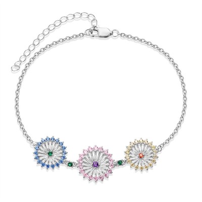 Delicate 925 Sterling Silver Fireworks Design Bracelet