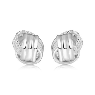 Interlaced Love Knot 925 Sterling Silver Stud Earrings