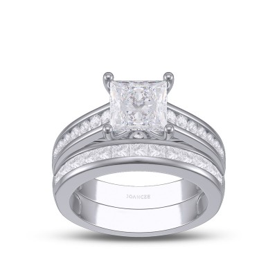 Princess Cut White Sapphire 925 Sterling Silver Bridal Sets