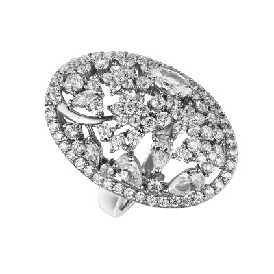Stylish Pear Cut Gemstone Sterling Silver Cocktail Ring