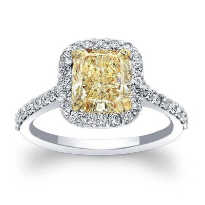 Radiant Cut Topaz 925 Sterling Silver Halo Engagement Ring