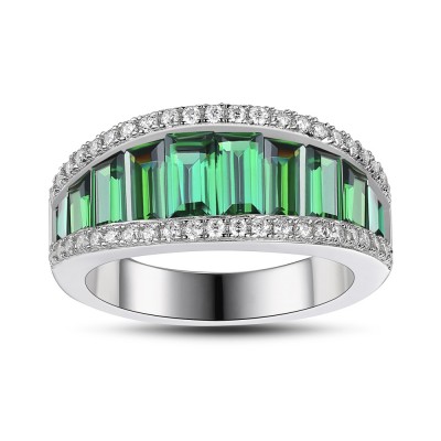 Emerald 925 Sterling Silver Women's Wedding Bands