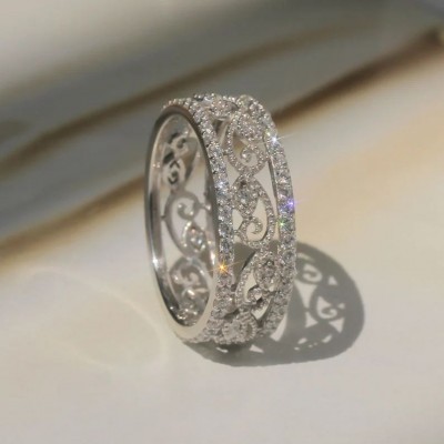 7mm White Sapphire 925 Sterling Silver Women's Wedding Band