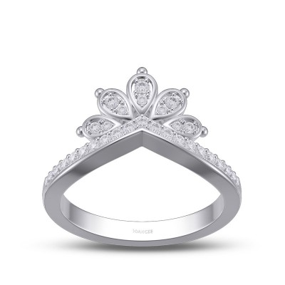 Round Cut White Sapphire 925 Sterling Silver Crown Women's Band
