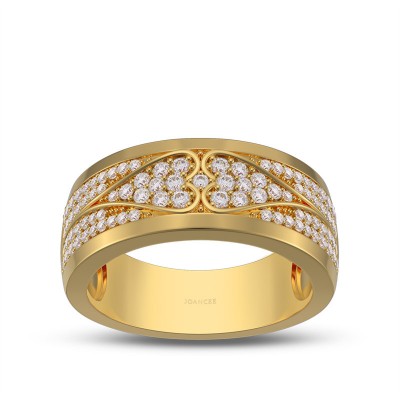 Yellow Gold 8mm Unisex Round Cut White Sapphire 925 Sterling Silver Heart to Heart Wedding Band
