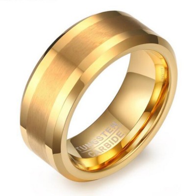 Tungsten Gold Color Men's Ring