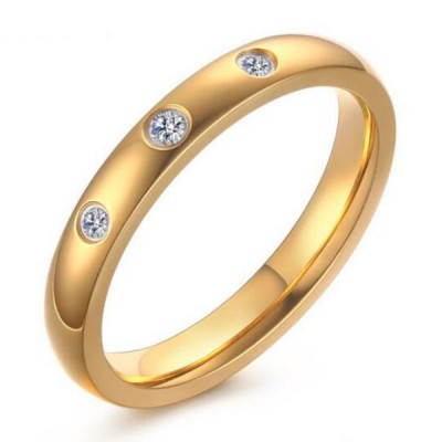  Gold Round Cut White Sapphire Sterling Silver Promise Rings For Her
