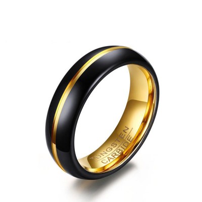 Black & Gold Tungsten Men's Band