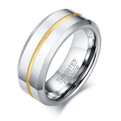 Silver & Gold Tungsten Men's Band