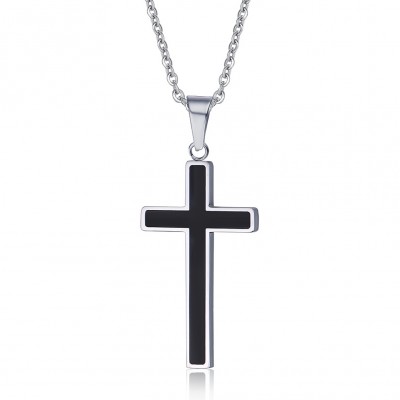 Black Cross Titanium Necklace