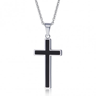 Black Cross Titanium Necklace