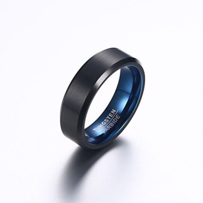 Black Tungsten & Blue Inlay Men's Band