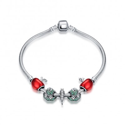 Red Hearts Apple Accessories S925 Silver Bracelets