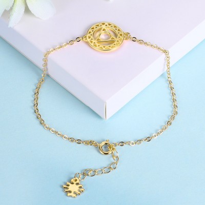 Rose Gold/Silver/Gold Nice Round Pendant S925 Silver Bracelets