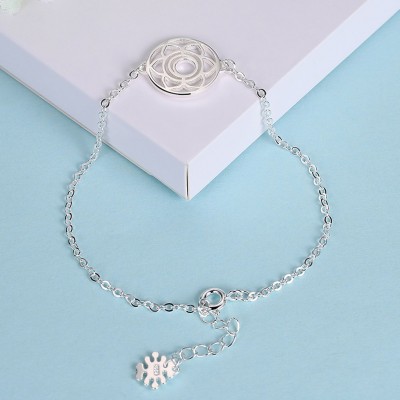 Rose Gold/Silver/Gold Flower Round Pendant S925 Silver Bracelets