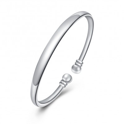 Simple and Nice Silver Titanium Bangles