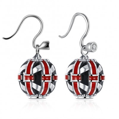Red/White Sapphire S925 Silver Earrings