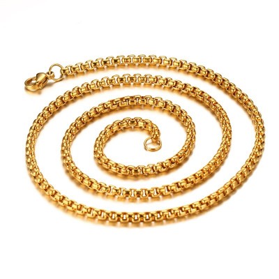 Shining 3mm Gold Titanium Steel Chains