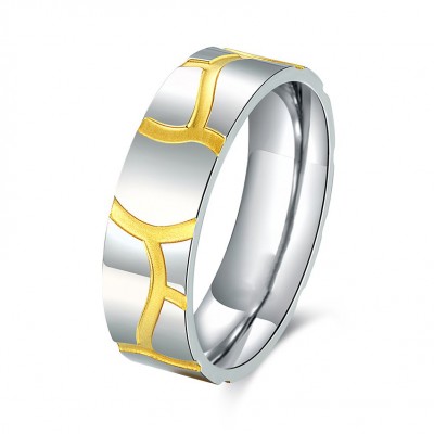 Silver and Gold Titanium Rings for Men