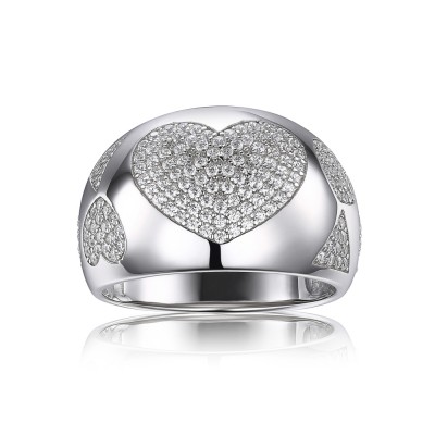Round Cut Gemstone Sterling Silver Cocktail Ring