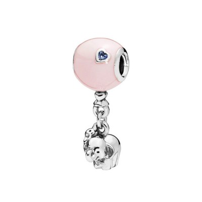 Good Luck Elephant Pink Charm Sterling Silver
