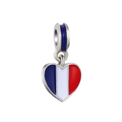 French Flag Charm Sterling Silver