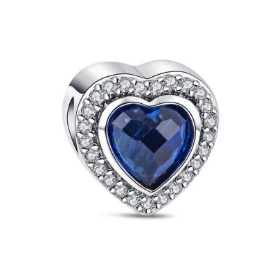 Blue Heart Sterling Silver Charm