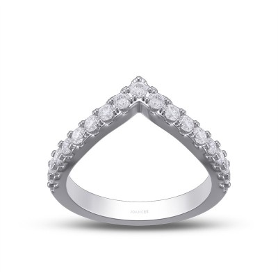 Round Cut Moissanite 925 Sterling Silver Curved Women's Wedding Band