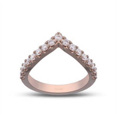 Rose Gold Round Cut Moissanite 925 Sterling Silver Curved Women's Wedding Band