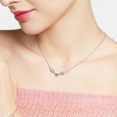 Lovely Antler S925 Silver Necklace