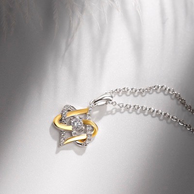 "Cross My Heart" Sterling Silver Heart Necklace for Women