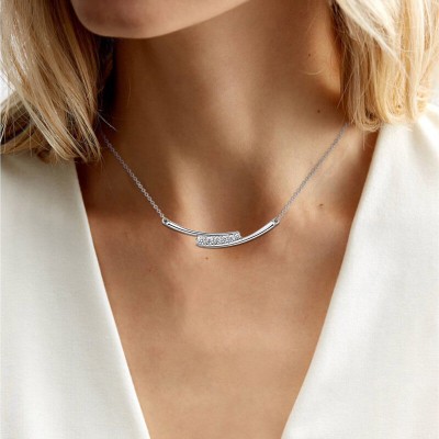 Simple Round Cut White Sapphire 925 Sterling Silver Necklace