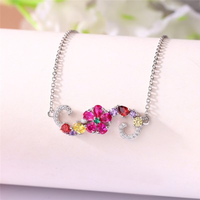 Floral Pink Sapphire S925 Sterling Silver Bracelet